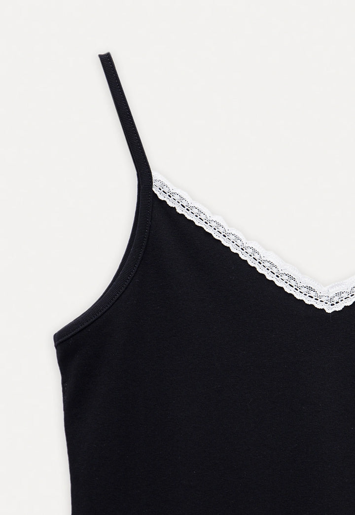 Lace Trim Layered Hem Cami Top
