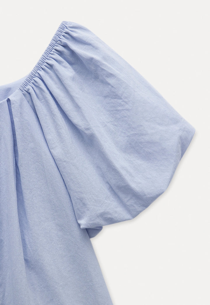 Pleated Puff Sleeve Blouse