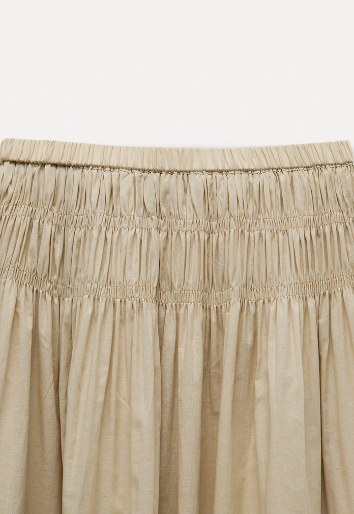 Women’s High Waist Smocked Midi Skirt