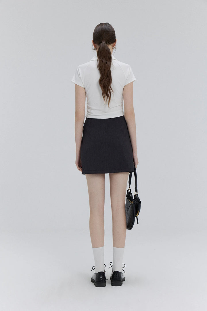 Sleek Zip-Up Collared Top