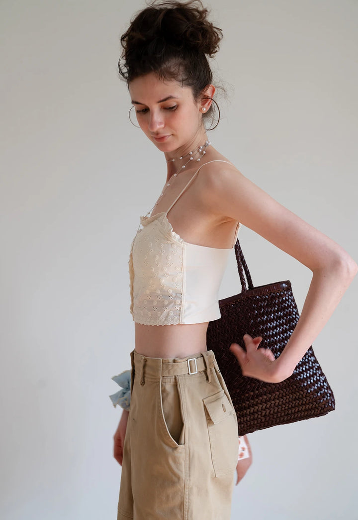 Women’s Lace Eyelet Crop Cami Top