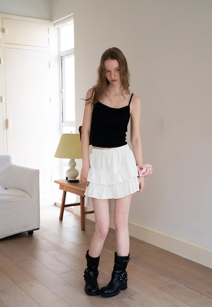 Women's Layered Ruffle Mini Skirt