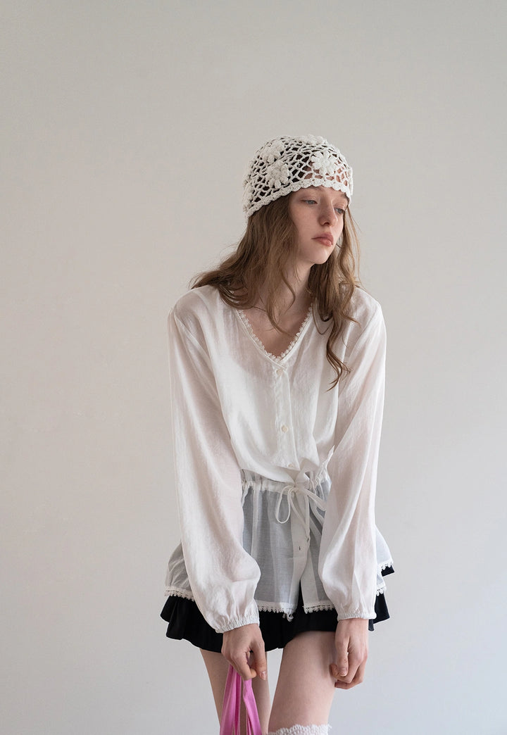 Vintage Handmade Crochet Floral Cloche Hat
