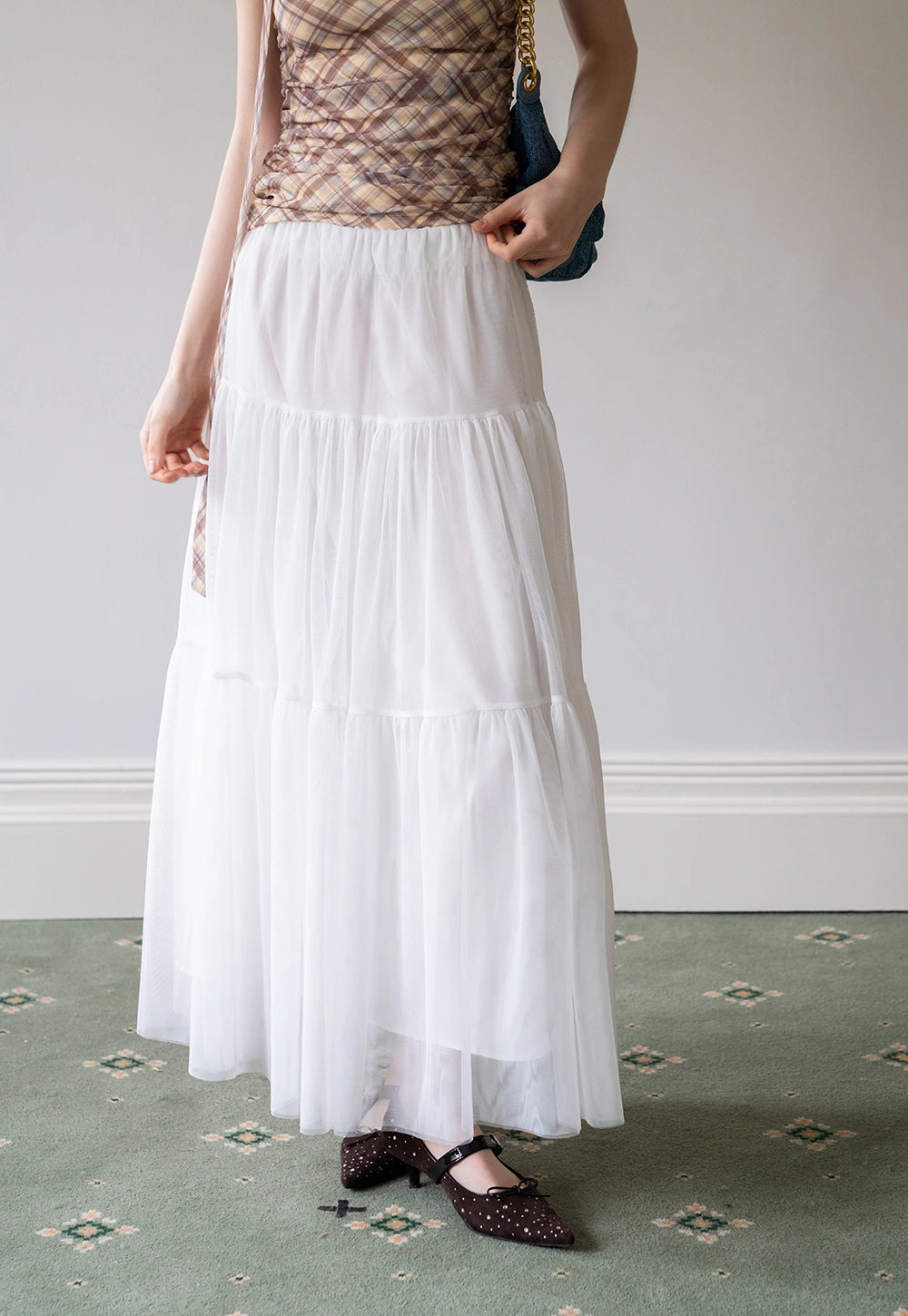 Women’s Tiered Tulle Midi Skirt