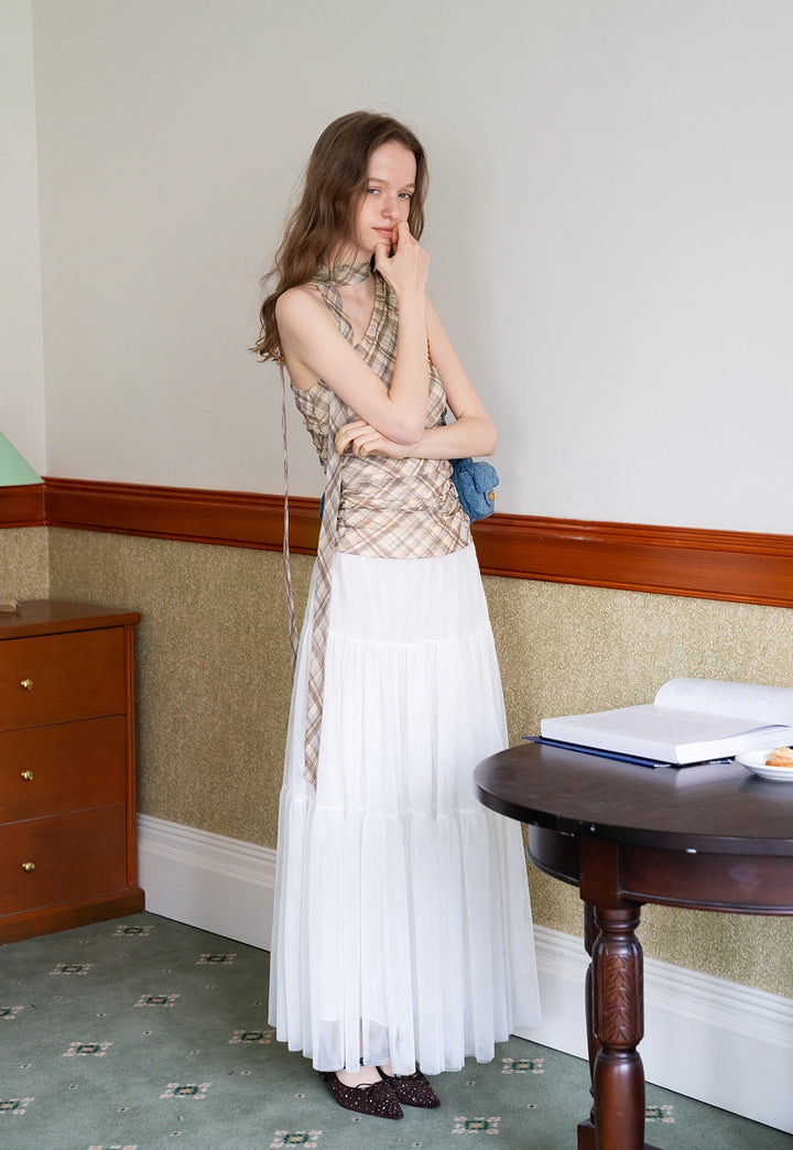 Women’s Tiered Tulle Midi Skirt