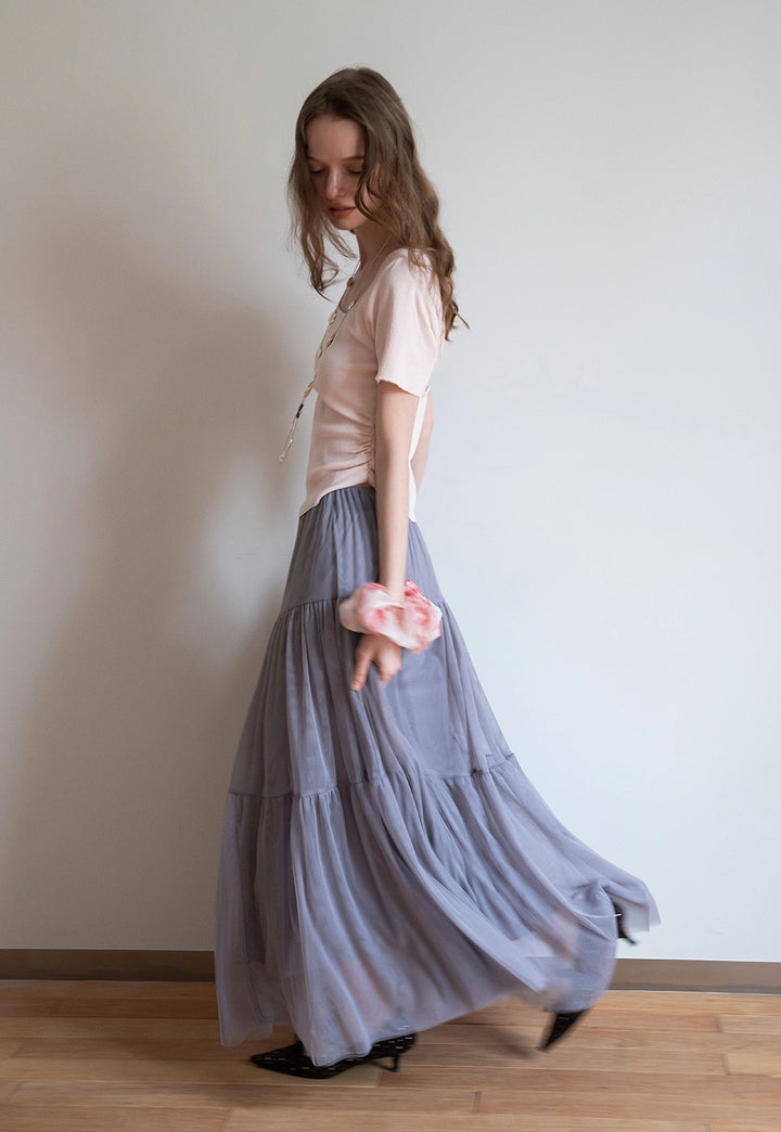 Women’s Tiered Tulle Midi Skirt
