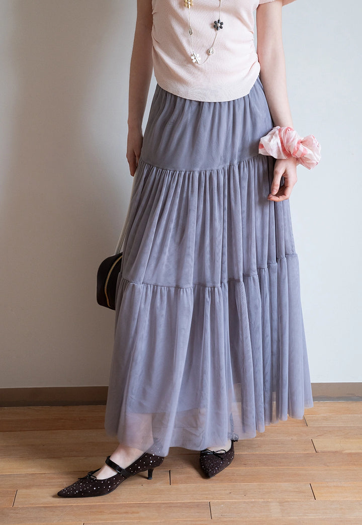 Women’s Tiered Tulle Midi Skirt