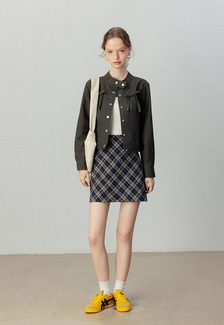 Women's Modern Plaid Mini Skirt