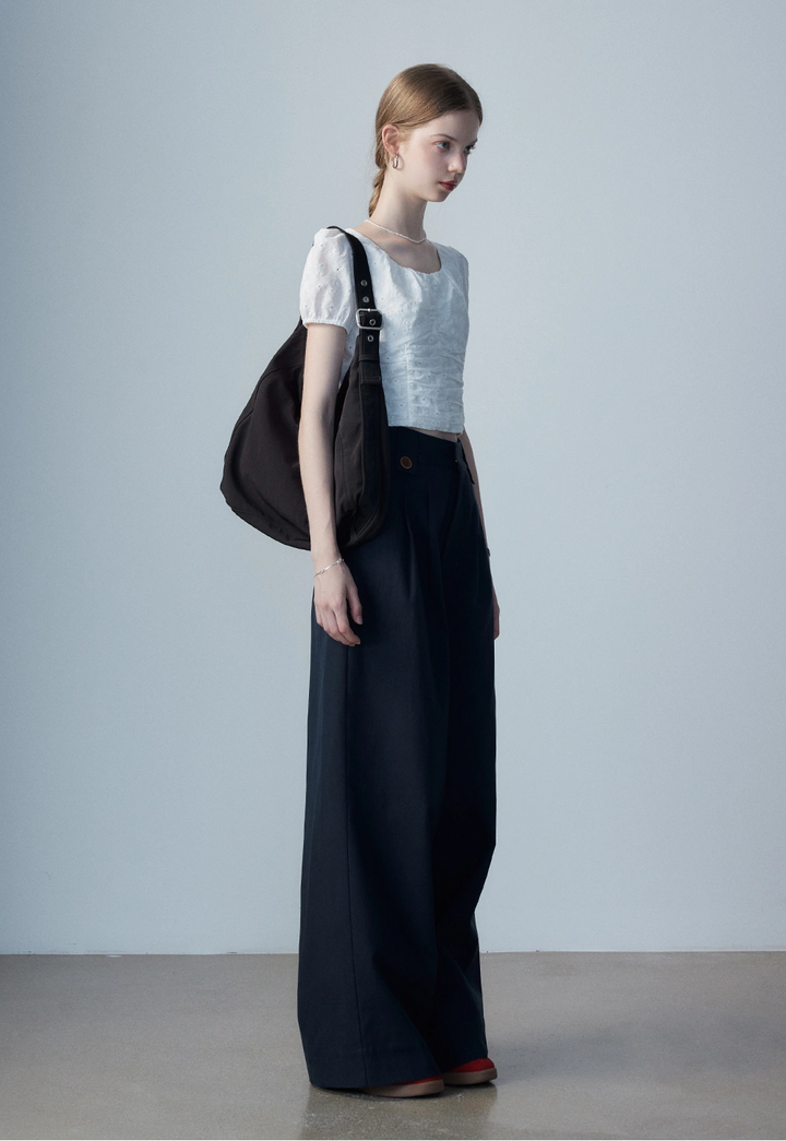Women's White Eyelet Puff Sleeve Top