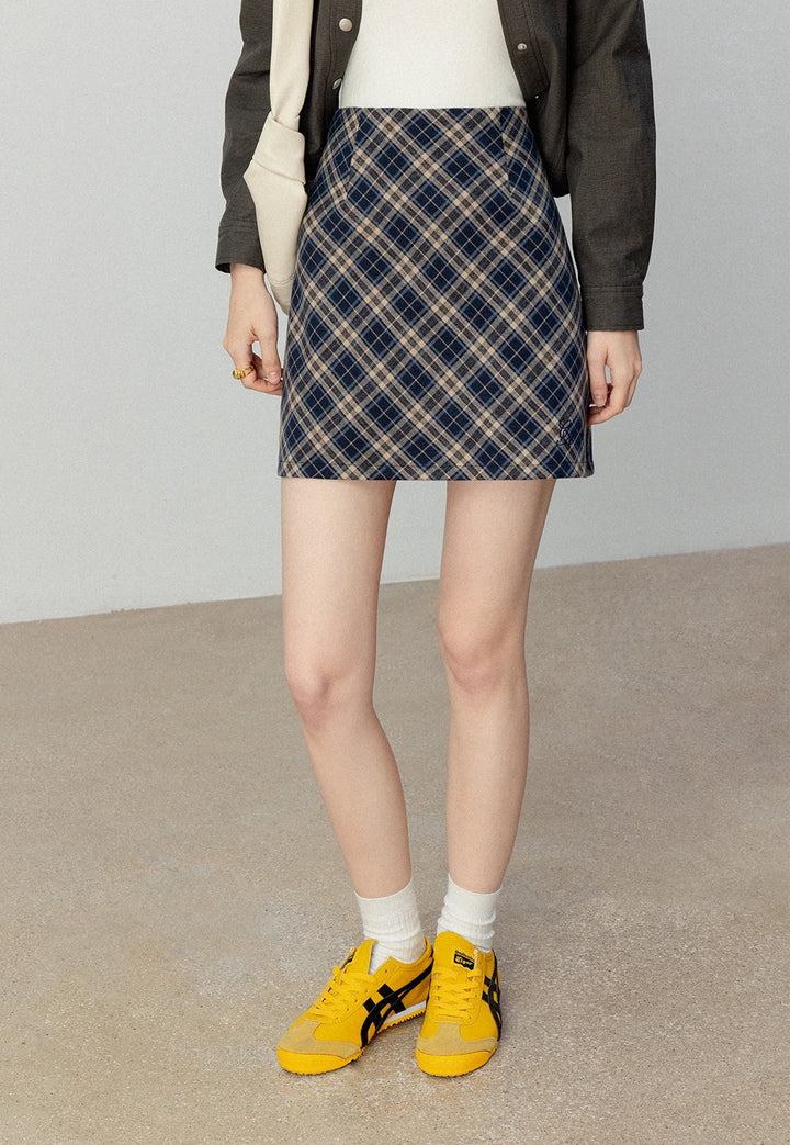 Women's Modern Plaid Mini Skirt
