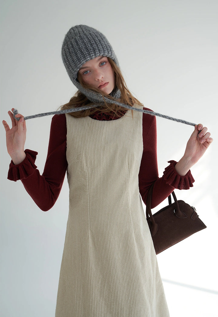 Women's Ruffle Collar Long Sleeve Knit Top