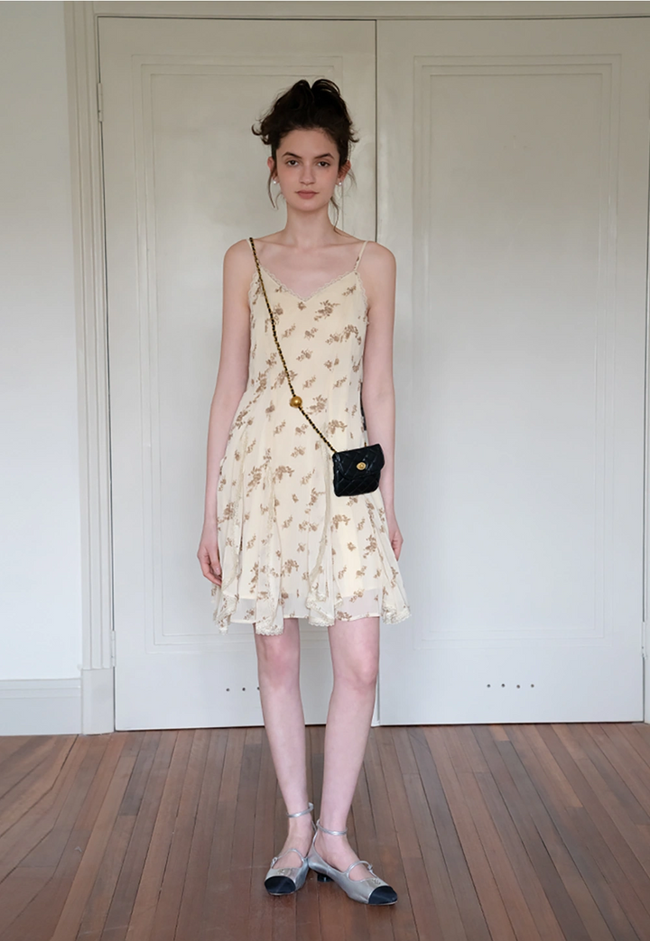 Women's Floral Spaghetti Strap Mini Dress