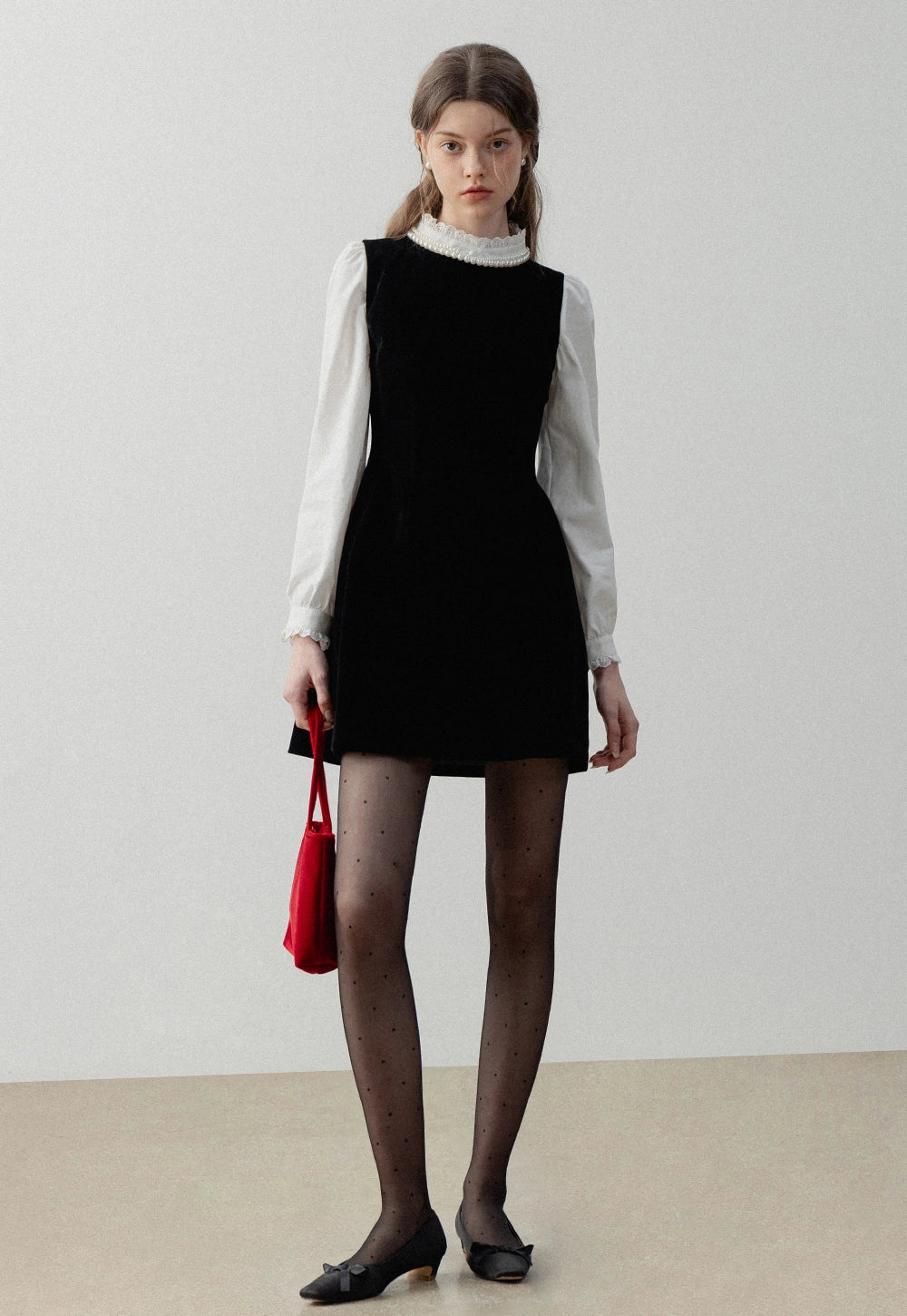 Women's Sleeveless Velvet Cinched Waist Puff Dress