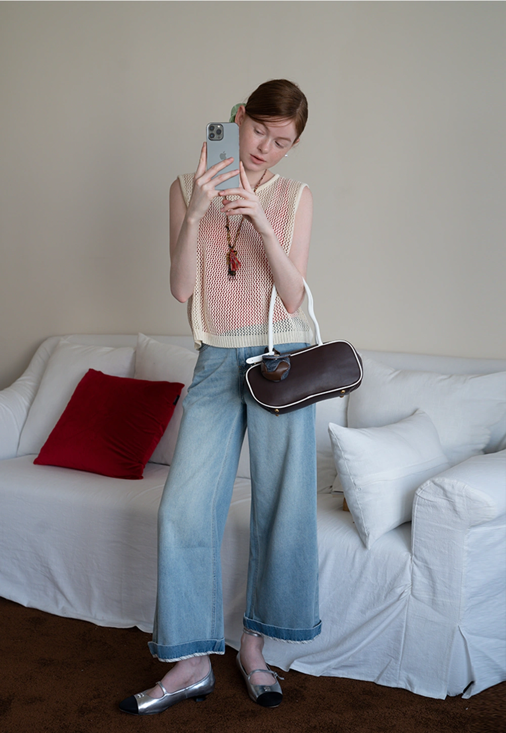 Mesh Knit Vest Set (2-Piece)