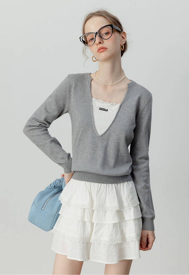 Women's Layered V-Neck Sweater