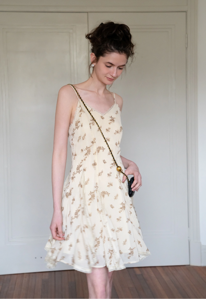 Women's Floral Spaghetti Strap Mini Dress