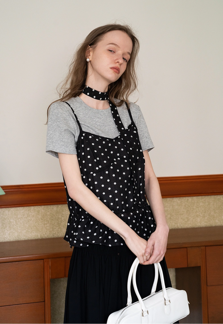 Women’s Polka Dot Layered T-Shirt