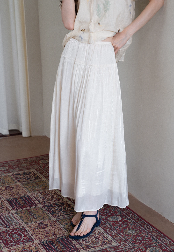 Women’s Satin A-Line Midi Skirt