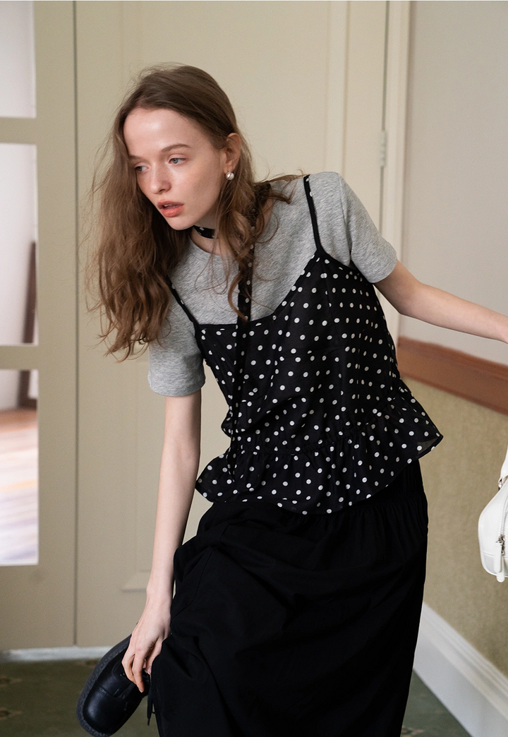 Women’s Polka Dot Layered T-Shirt