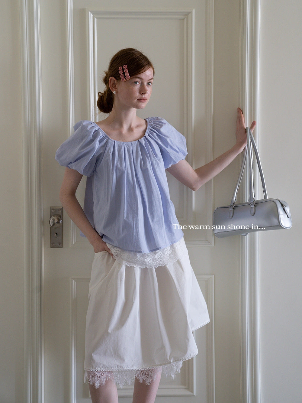 Pleated Puff Sleeve Blouse