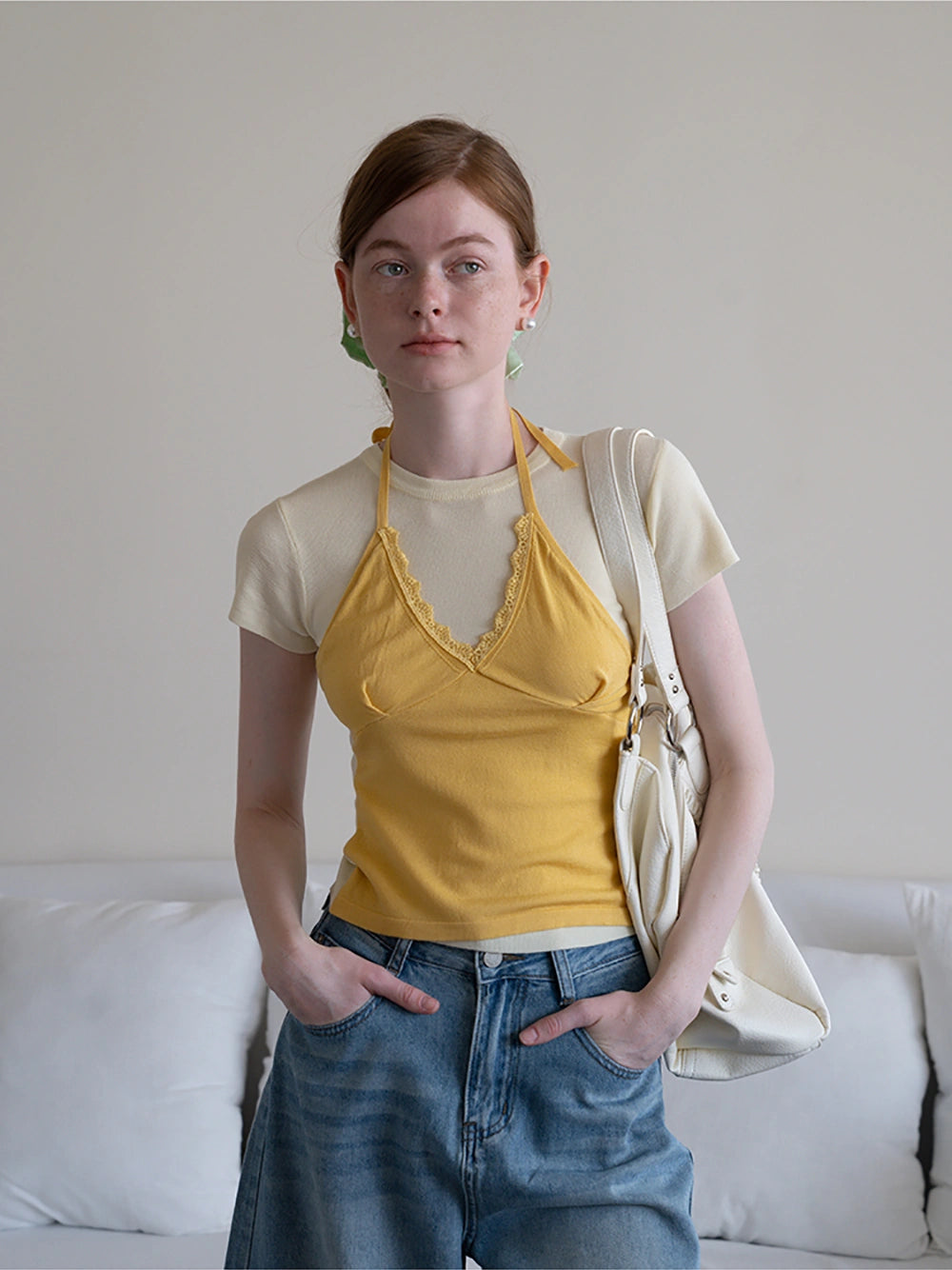 Layered Lace Trim Tee