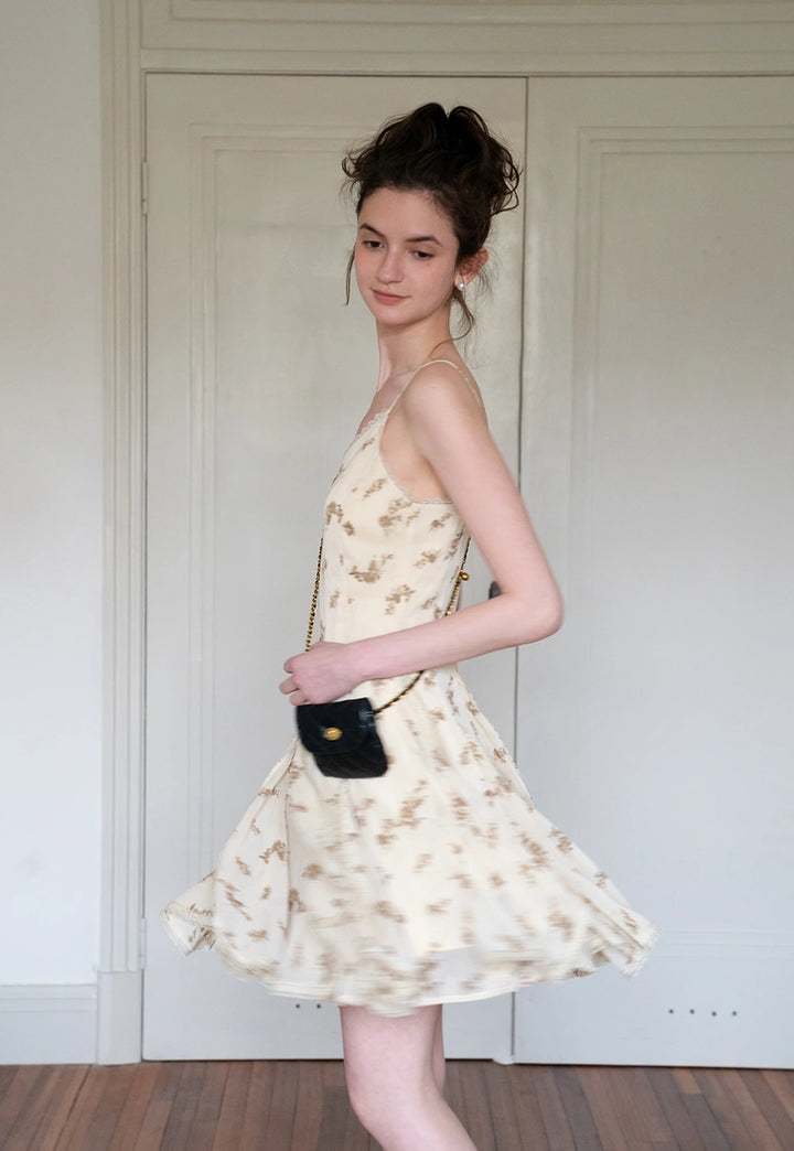 Women's Floral Spaghetti Strap Mini Dress