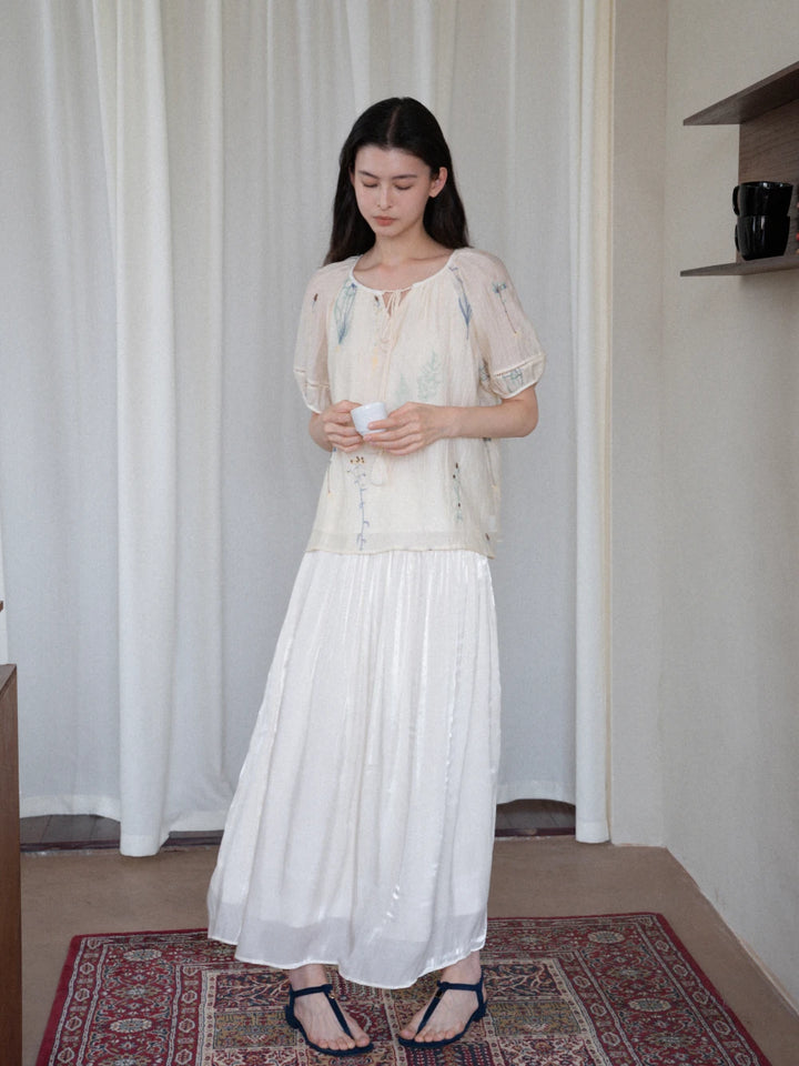 Women’s Satin A-Line Midi Skirt