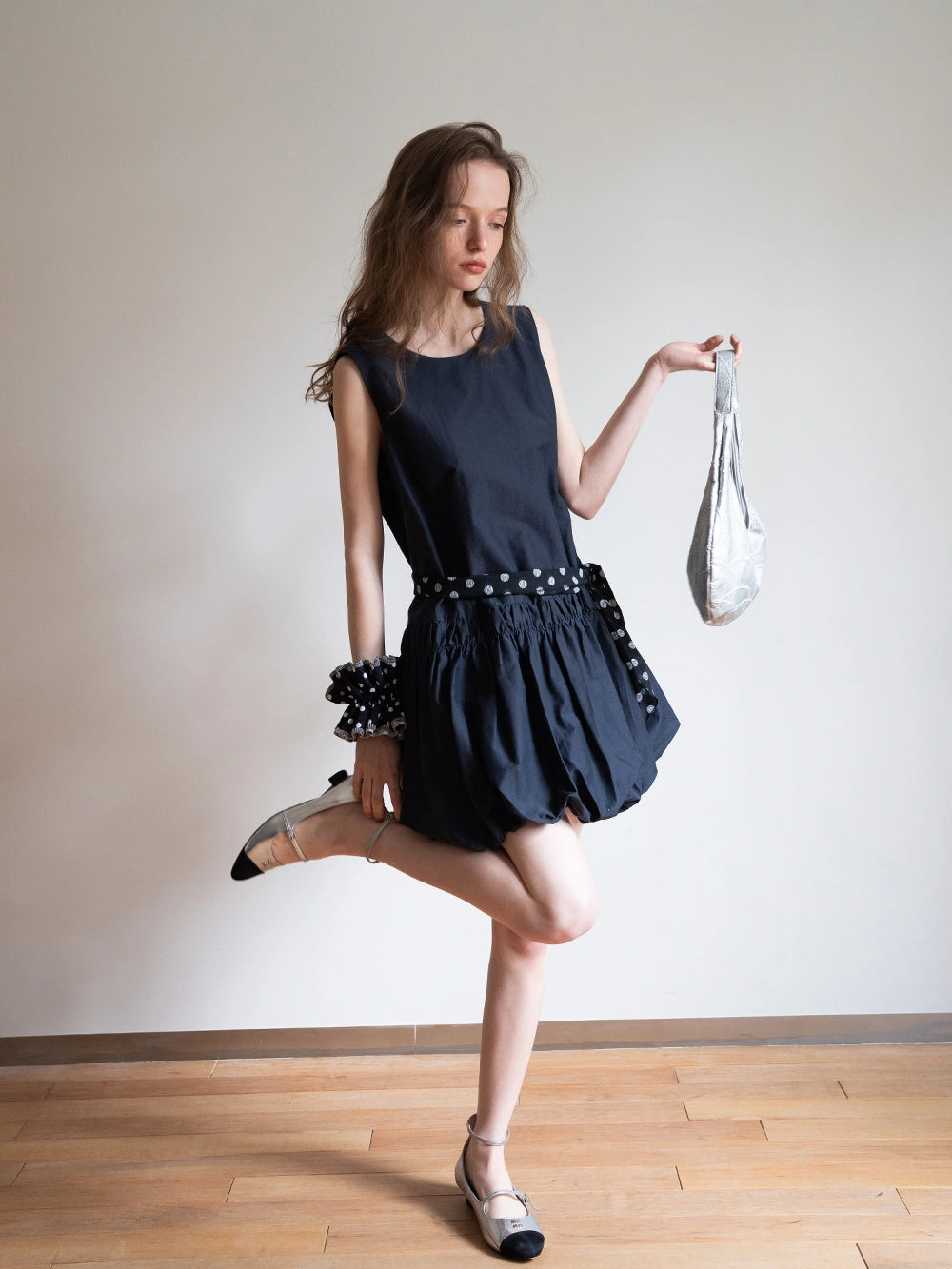 Women's Sleeveless Ruffle Hem Mini Dress