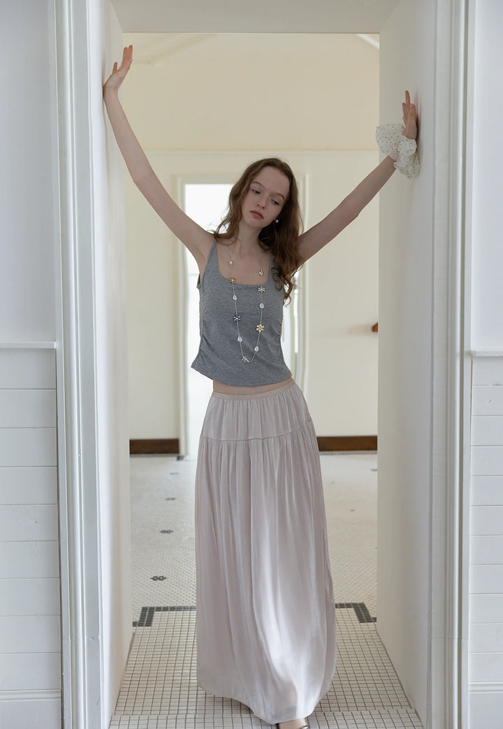 Women’s Satin A-Line Midi Skirt