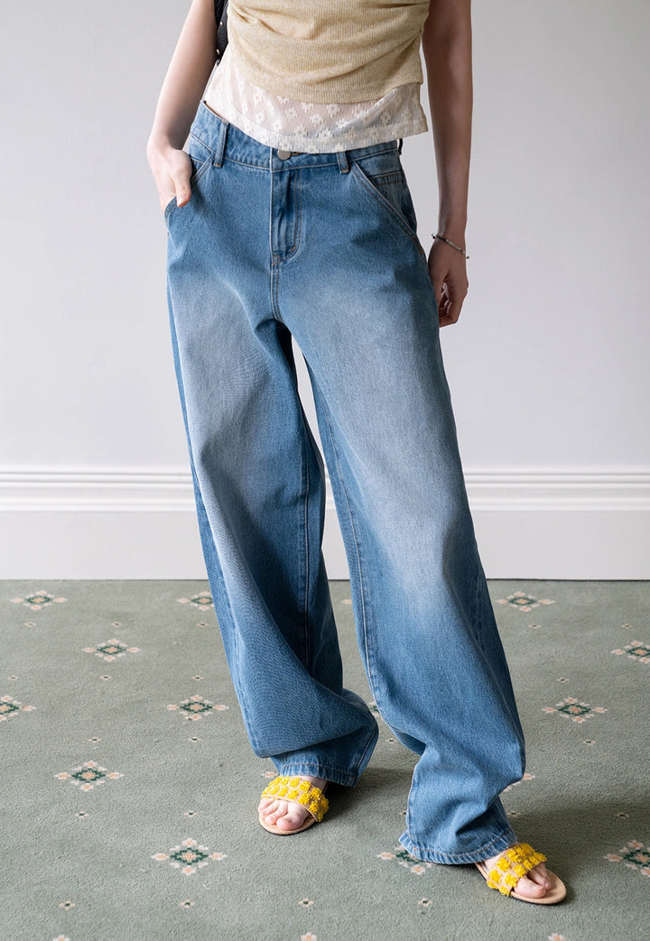 Women's High Waist Vintage Wide Leg Jeans