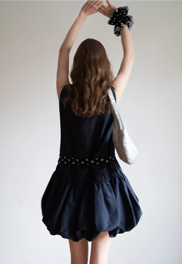Women's Sleeveless Ruffle Hem Mini Dress