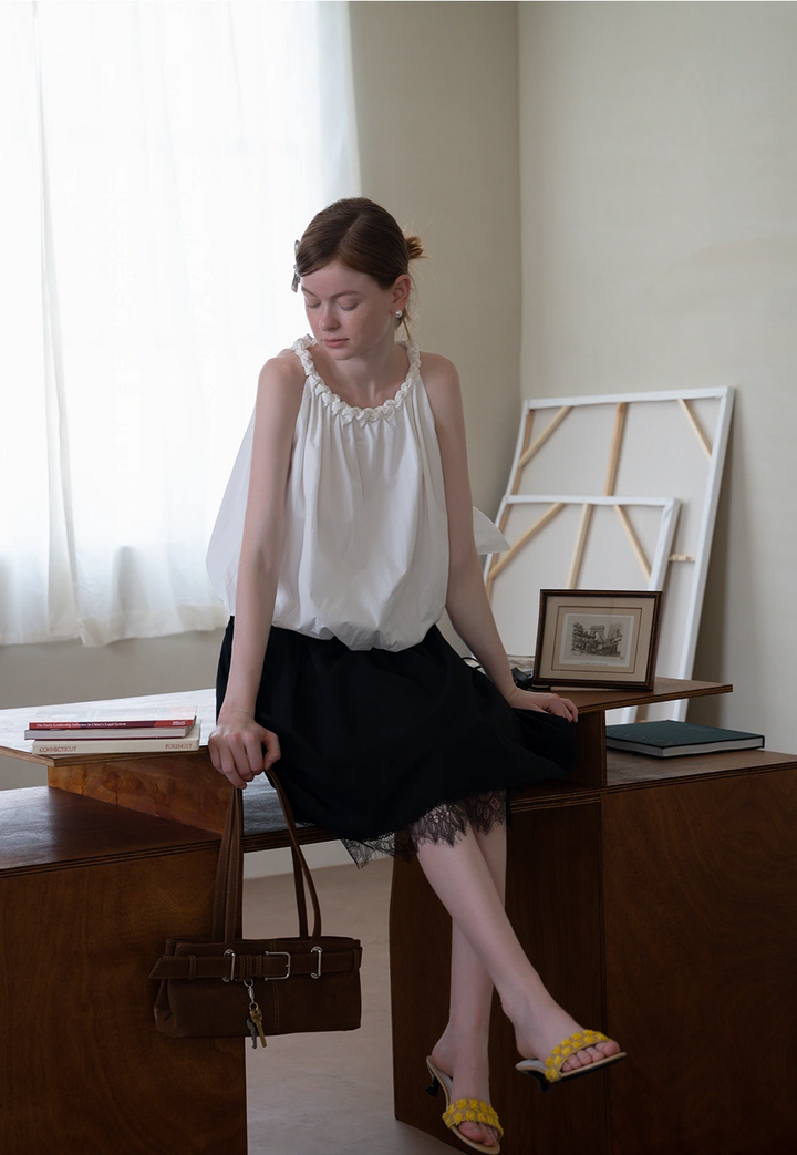 Braided Strap Bubble Top