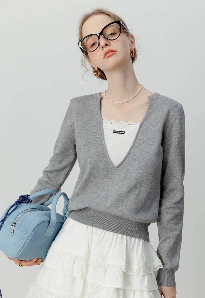 Women's Layered V-Neck Sweater