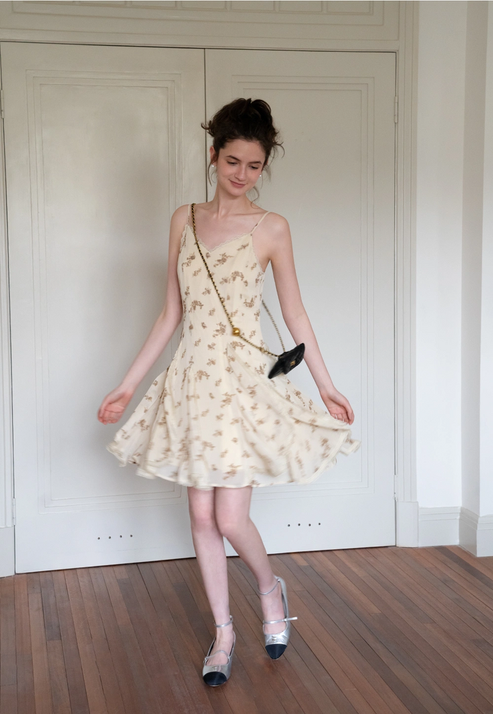 Women's Floral Spaghetti Strap Mini Dress