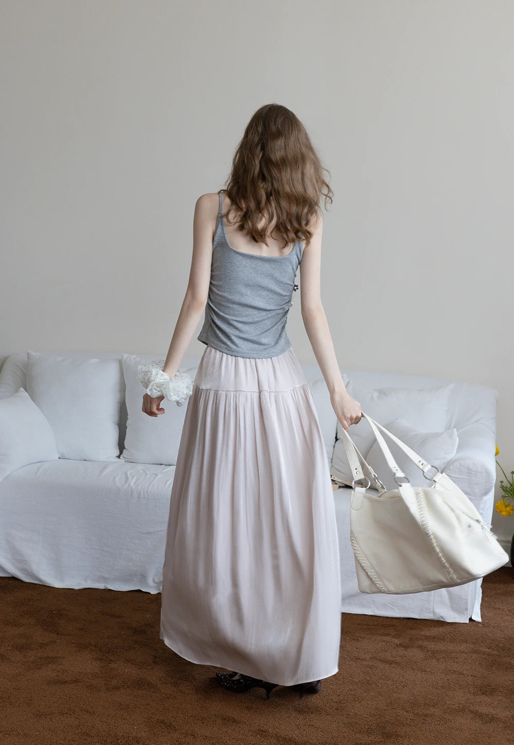 Women’s Satin A-Line Midi Skirt