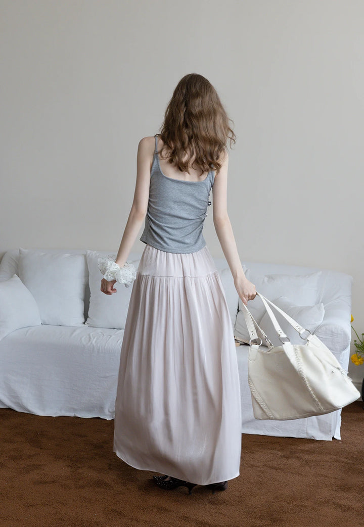 Women’s Satin A-Line Midi Skirt
