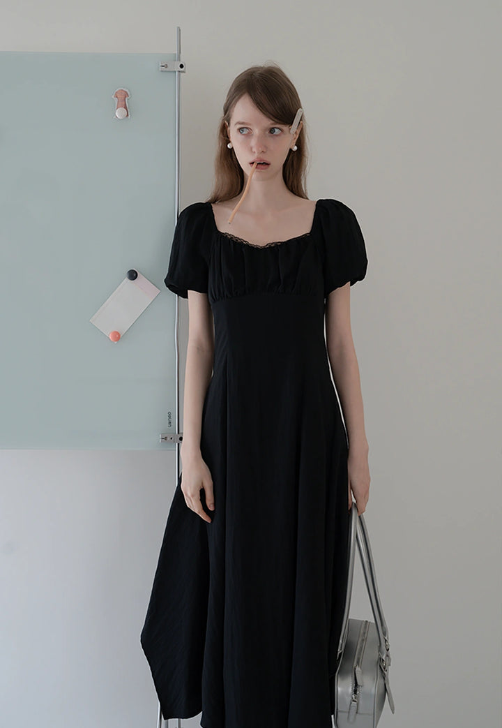 Romantic Puff Sleeve Maxi Dress