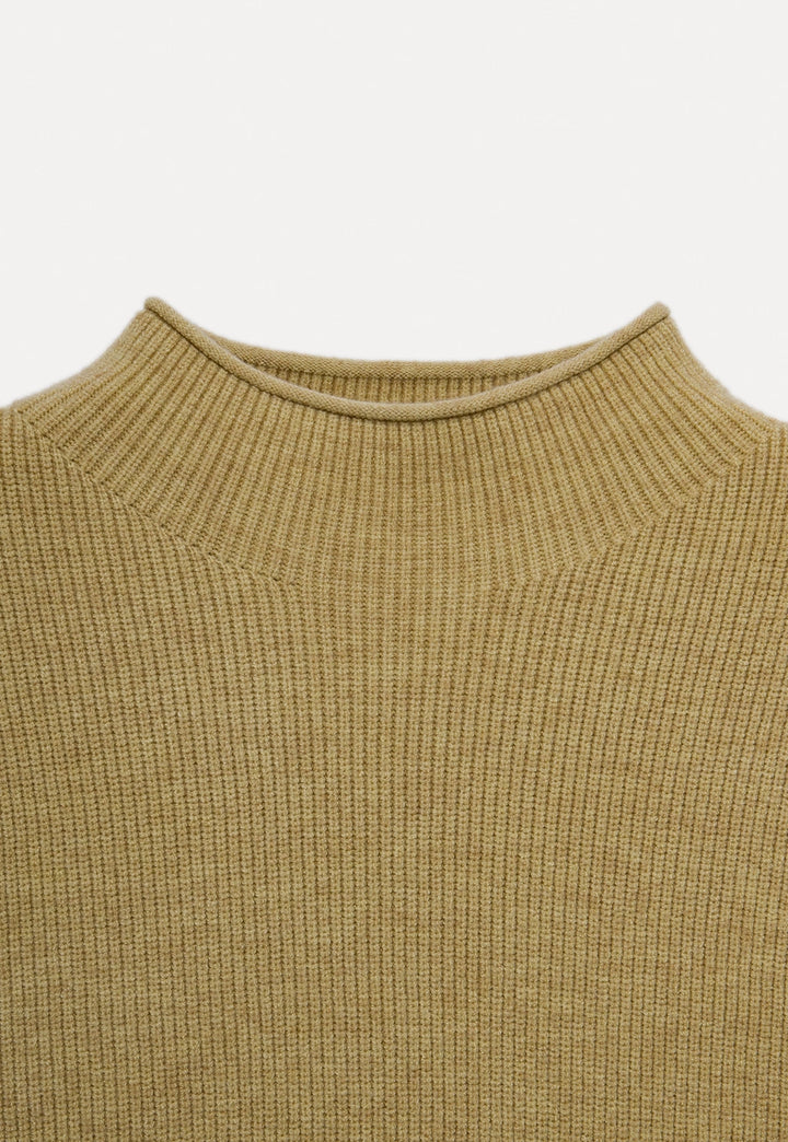 Women's Mock Neck Ribbed Sweater