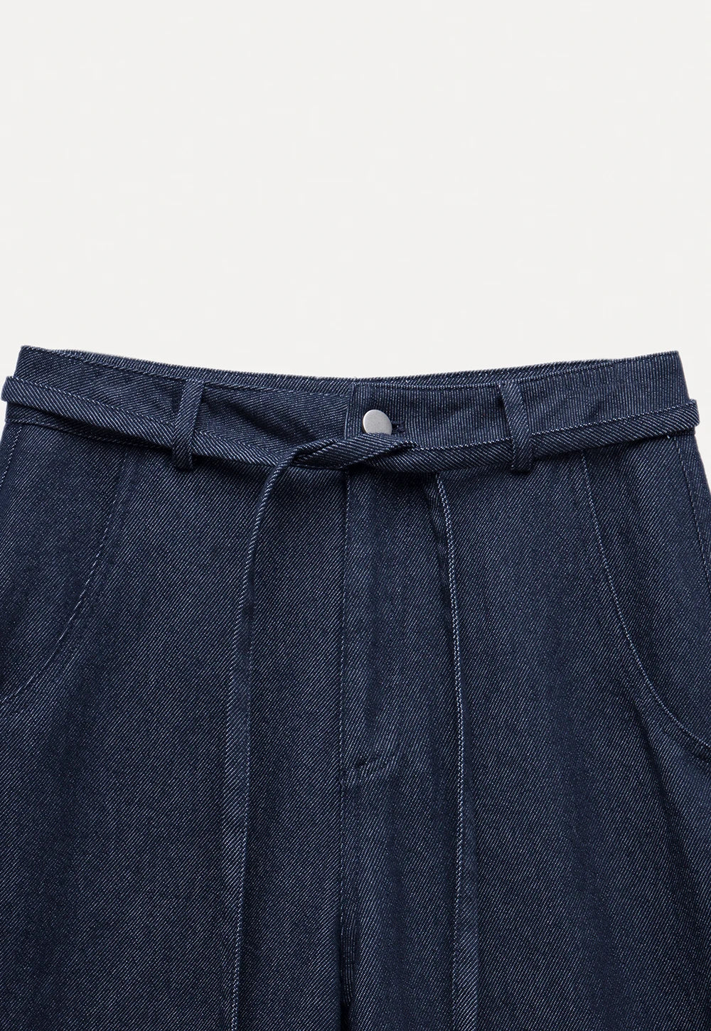 Vintage Loose Wide-Leg Jeans with Waist Tie