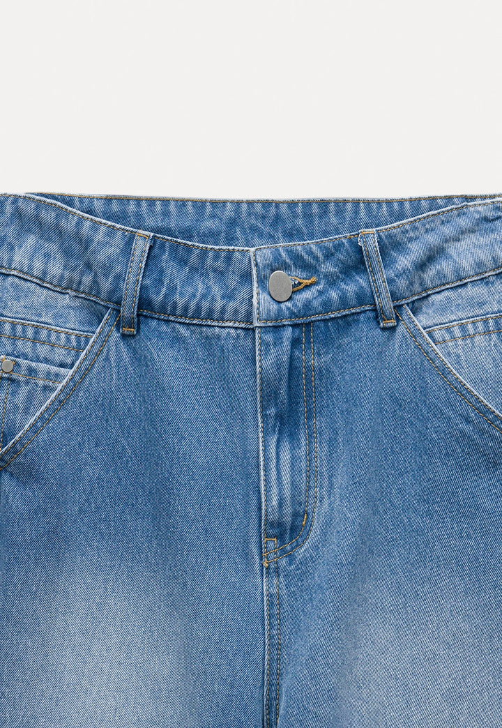 Women's High Waist Vintage Wide Leg Jeans