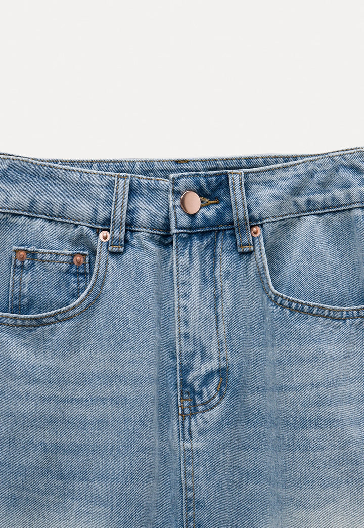 Women's High Waist A-Line Denim Skirt