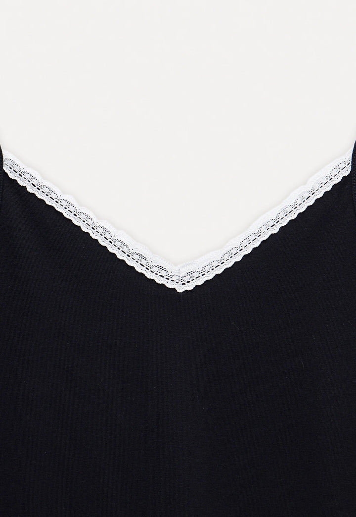 Lace Trim Layered Hem Cami Top