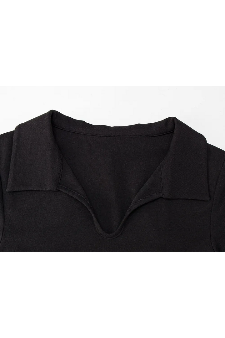 Damen-T-Shirt-Kleid mit V-Ausschnitt – lässige, kurzärmlige, bequeme Passform