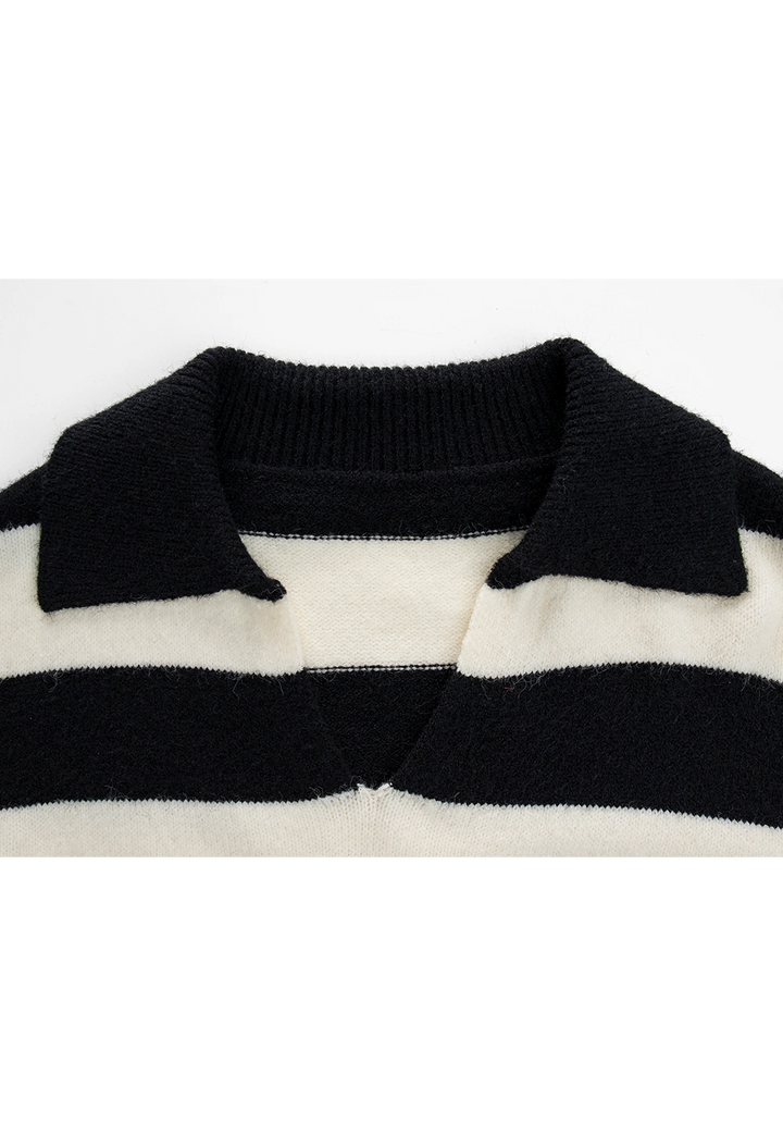 Women's V-Neck Striped Sweater