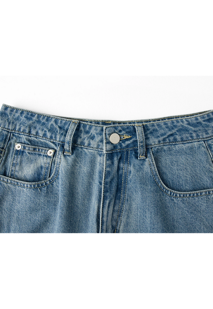 Jeans Denim Kaki Lebar Wanita