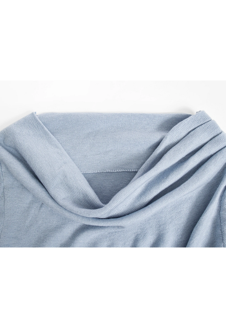 Women's Draped Side Ruching Knit Top