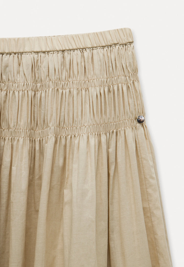 Women’s High Waist Smocked Midi Skirt