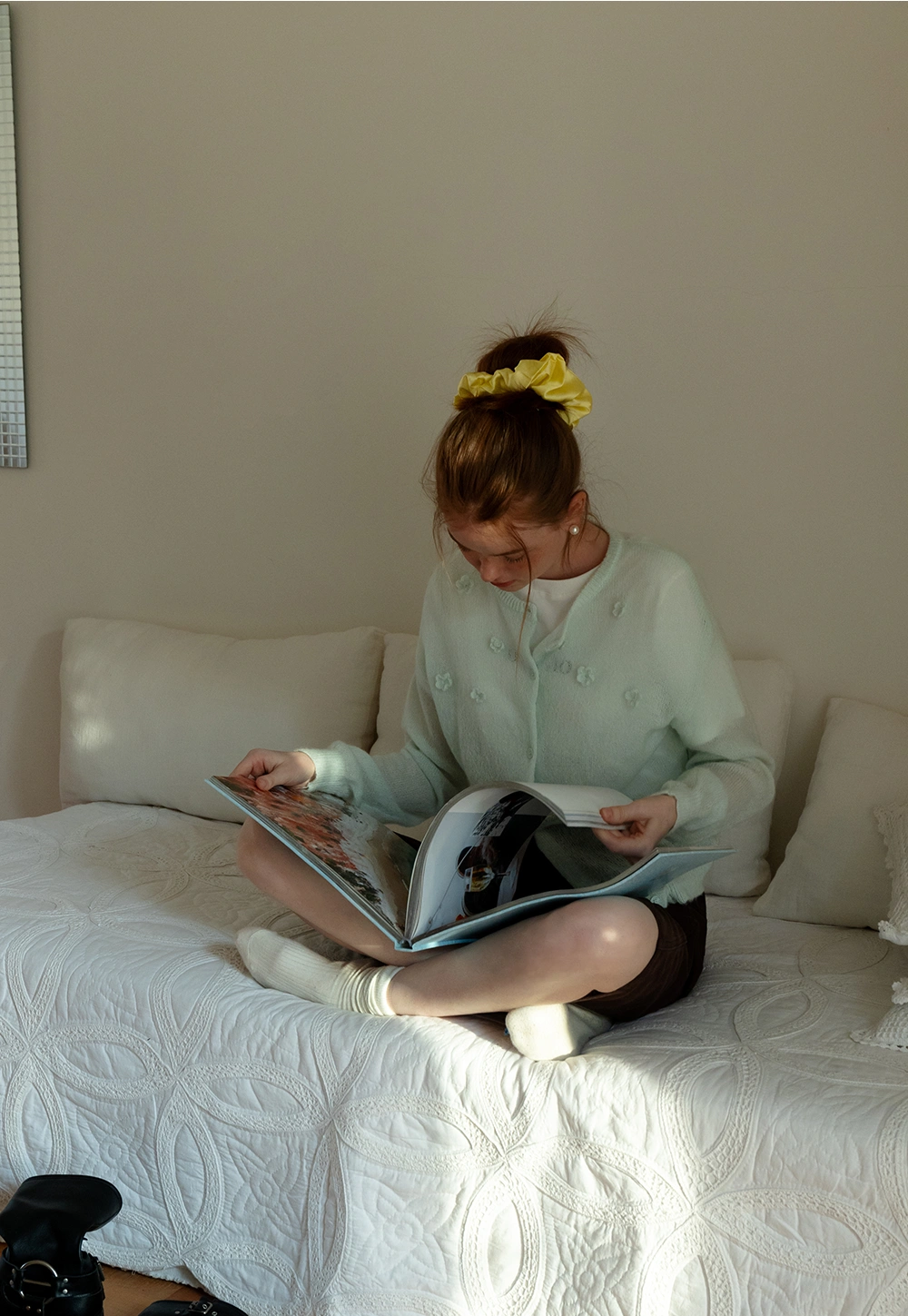 Mint Floral Knit Cardigan