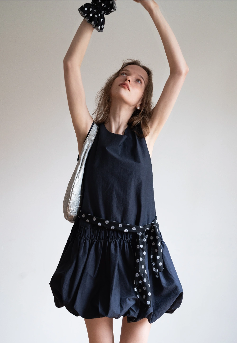 Women's Sleeveless Ruffle Hem Mini Dress
