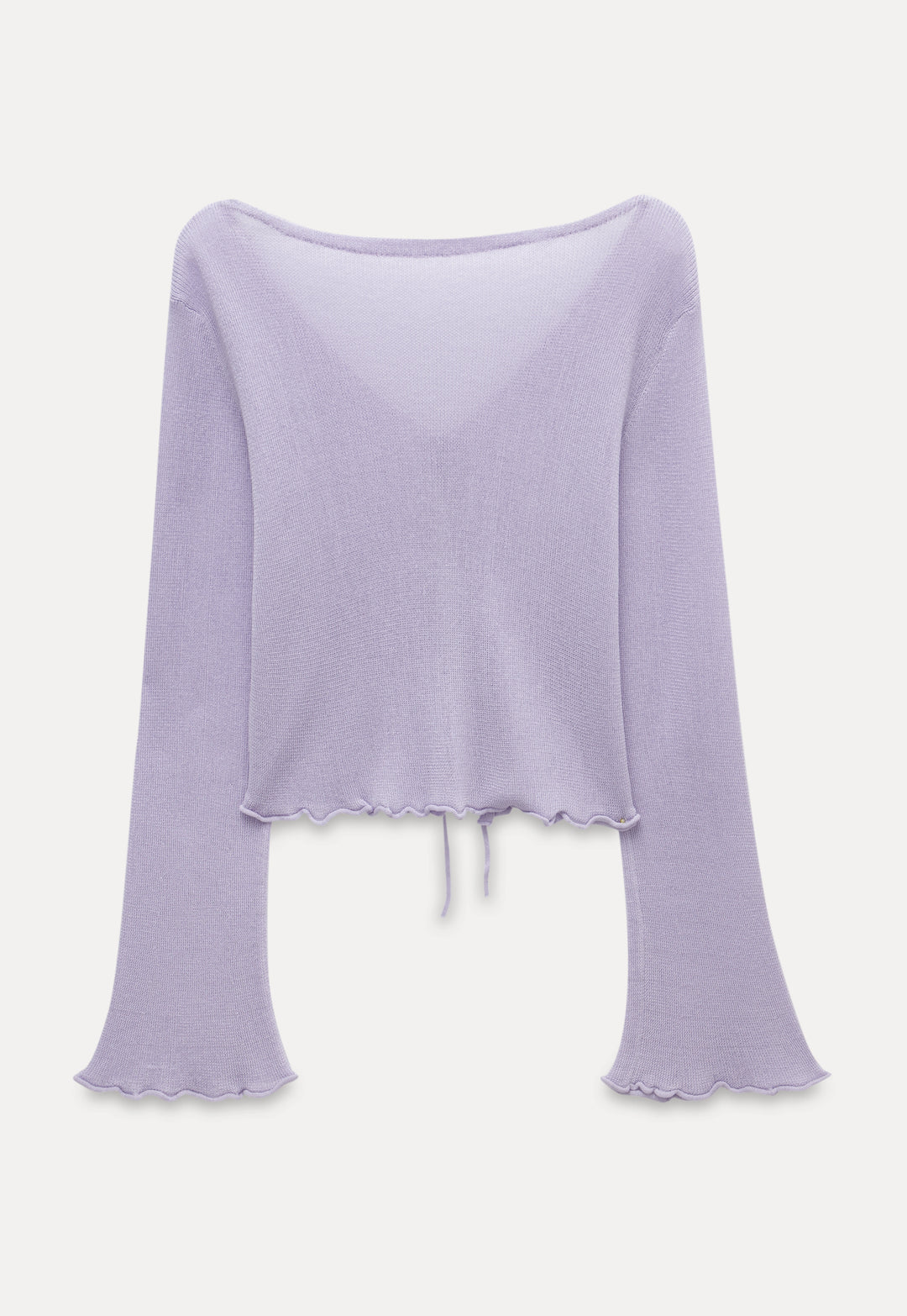 Lilac Tie-Front Knit Cardigan